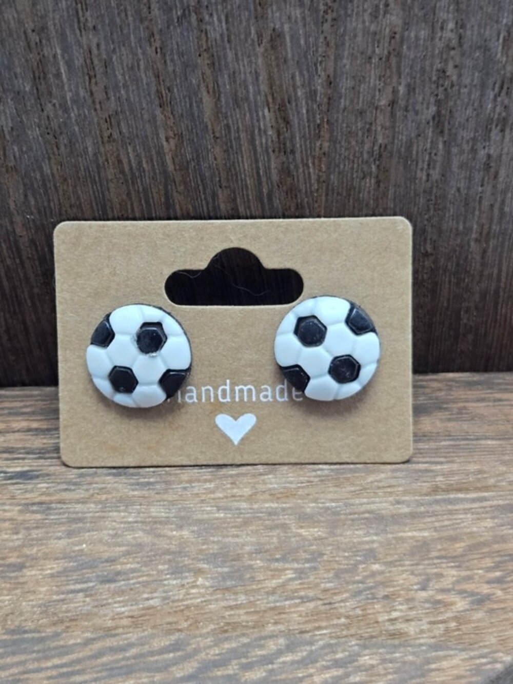 NWT Soccer Ball Earrings Pierced Sporty Soccer Mom Stud Light Weight Fashion